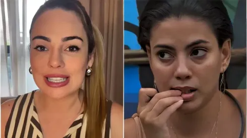 Fernanda cita Rachel Sheherazade no BBB 24 – Instagram/Rachel Sheherazade (foto 1) – Reprodução/TV Globo (foto 2)
