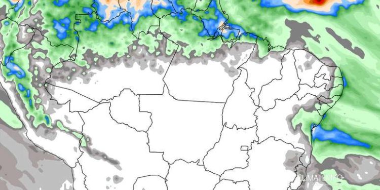 Chuva continua intensa nas regiões Norte e Nordeste do Brasil