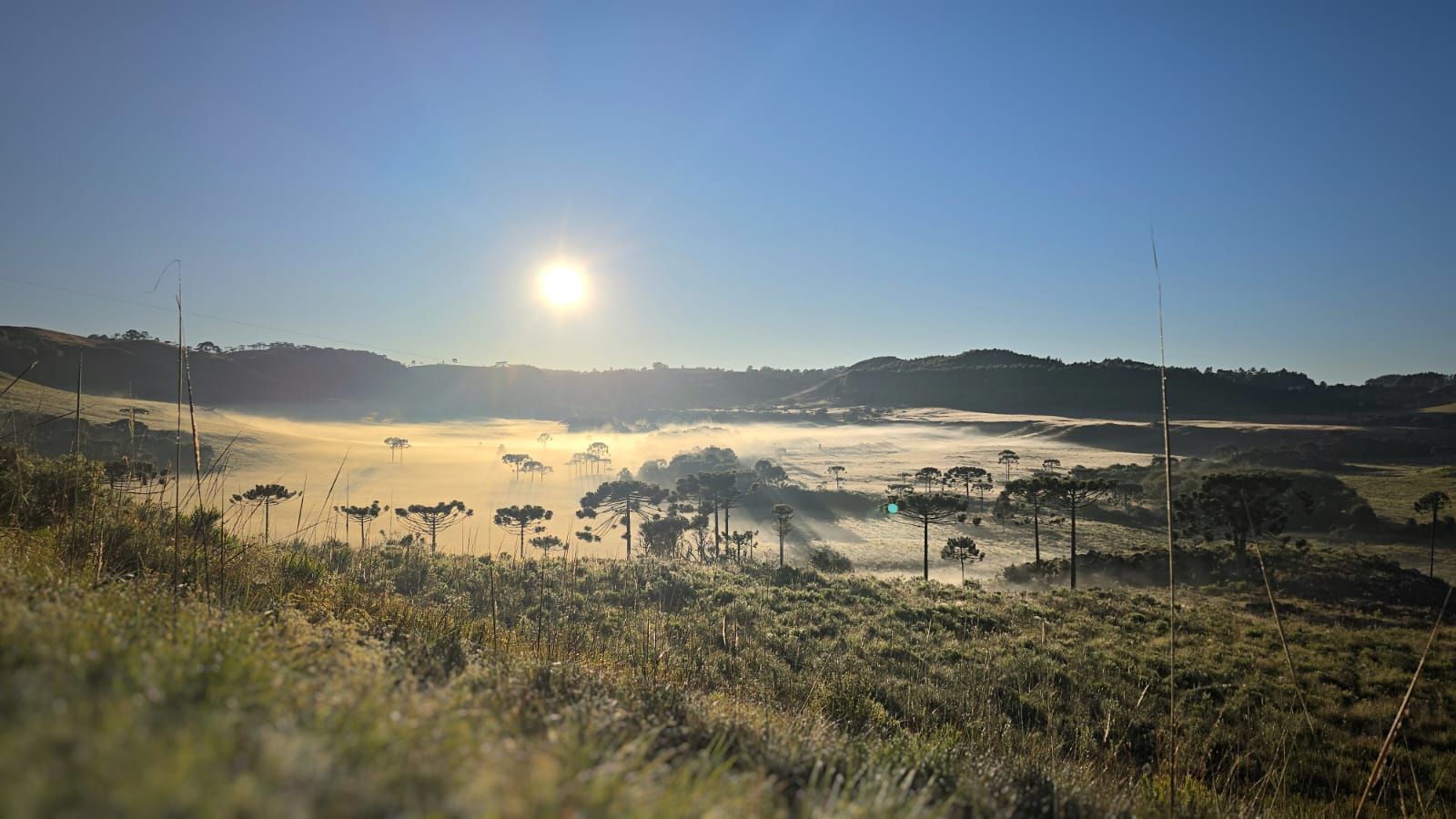 Amanhecer de sábado (20) em Bom Jardim da Serra