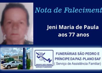 Jeni Maria de Paula aos 77 anos