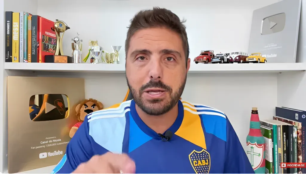 Foto: Reprodução/ YouTube – Jorge Nicola em seu canal trouxe exclusiva sobre futuro do meio-campista.