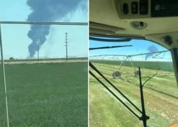 Avião bombardeiro cai logo após decolar de base aérea nos EUA