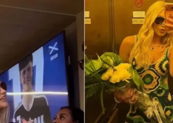 Virginia curte camarote com a mãe de Vini Jr. e mostra flores