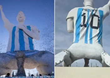 Estátua de Messi vira alvo de piadas na internet por formato esquisito
