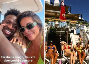 Virginia Fonseca comemora aniversário de Vini Jr em iate de luxo na Itália