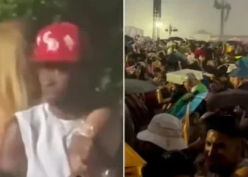 Virginia e Vini Jr. passam perrengue em show evacuado de Bad Bunny