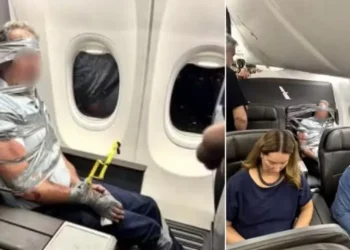 Passageiro é amarrado com fita adesiva durante voo após insultos racistas