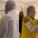 Gilberto Gil e Elton John se encontram nos bastidores do Rock in Rio e trocam elogios