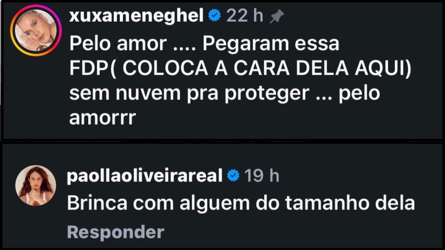 Famosas criticam influenciadora