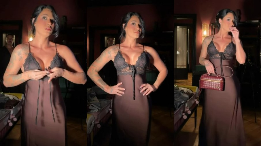 Rayane Figliuzzi mostra look para jantar em Milão Rayane Figliuzzi mostra look para jantar em Milão