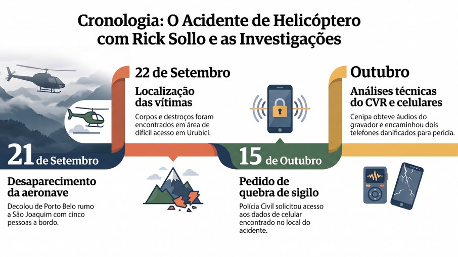 Cronologia do acidente de helicóptero de Rick Cronologia do acidente de helicóptero de Rick